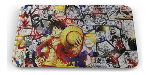 Tapete One Piece Luffy Sombrero Manga Baño Lavable 40x60cm