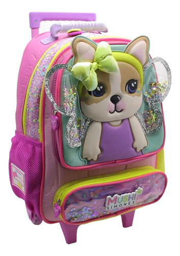 Mochila Simones Mushi Cute 16´´ Pulgadas Carrito Cresko 