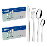 Kit 2 Faqueiros Inox Tramontina Completo Faca Churrasco 48pç