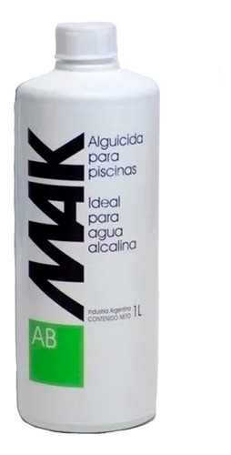 Alguicida Para Pileta Mak Ab Agua Alcalina Piscina X 1 Litro