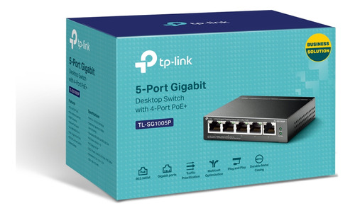 Switch Tp-link Tl-sg1005p Poe 5 Puertos Gigabit 56w