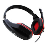 Fone De Ouvido Gamer Com Fio Over-ear Headphone C/ Microfone Cor Vermelho