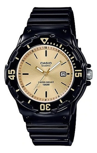 Reloj Casio Mujer Lrw-200h-9e Wr100m Ag Oficial Caba Color De La Malla Negro Color Del Bisel Negro Color Del Fondo Dorado