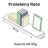 1 Prateleira Lisa Reta Nicho Mdf 30x15cm Suporte Invisivel