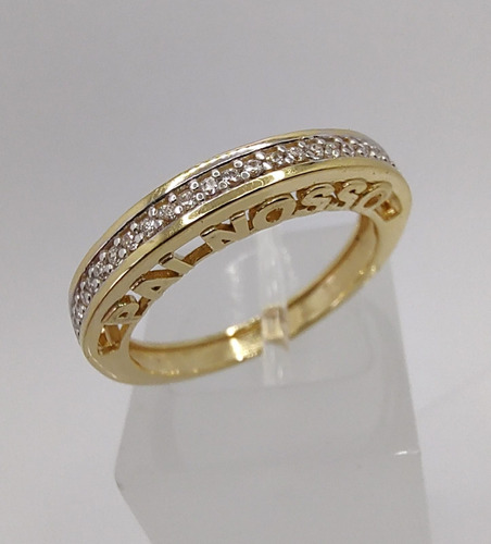 Anel Ouro 18k 750 Pai Nosso, Aro 18,5 4,1g