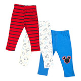 Set De 3 Pantalones Bebe Niño Mickey Mouse Disney Rba