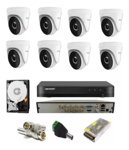 Kit Completo Dvr 08 Canais Hikvision / 08 Cameras Dome Full 