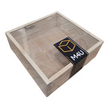 Caja De Madera Con Tapa De Vidrio Para Regalo 30x30x10