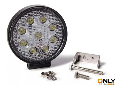 Faro Led 9 Auxiliar Redondo 27w Camión Agro 4x4 Nautica