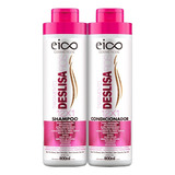 Kit Eico Deslisa Fios Shampoo 800ml + Condicionador 800ml