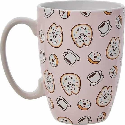 Pusheen Cat Pink Donuts Y Coffe Mug Enesco Nueva Y Original