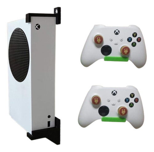 Base A Pared Xbox Series S + 2 Soportes Para Controles Xbox