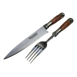 Juego De Picnic Cuchillo Y Tenedor Artesanal Ideal Asado