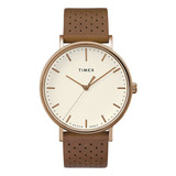 Reloj Unisex Timex Fairfield 41mm, Color Oro Rosa Color De La Correa Observar Descripción Color Del Bisel Observar Imagen Y Descripción Color Del Fondo Presente En La Descripción