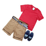 Conjunto Verão Camiseta Vermelha Malwee Infantil menino