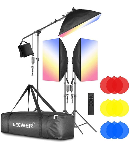 Neewer - Juego De 3 Luces Led De 2,4 G Con Filtro De Color