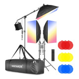 Neewer - Juego De 3 Luces Led De 2,4 G Con Filtro De Color