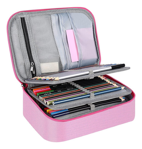 Estuche Organizador Lapices Plumones Colores Lapicera Rosa