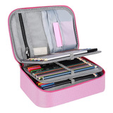 Estuche Organizador Lapices Plumones Colores Lapicera Rosa