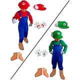 Disfraz Super Mario Bross Y Luigi Superheroe Niño