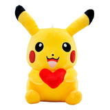  Peluche Pikachu Pokemón Corazón Amor 28 Cm Amor Kawaii 