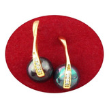 Aretes Pendientes Broqueles Oro 18k Elegante Fino Dama Mama