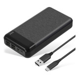 Odetrik Cargador Porttil 30000mah 4 Salidas Power Bank Con E