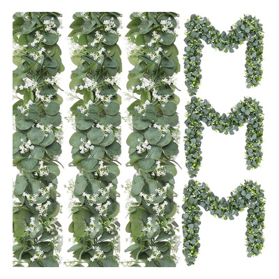 Guirnalda Artificial Eucalipto Maloos Verde 1.8m Pack 6 Flores Blancas | MercadoLibre