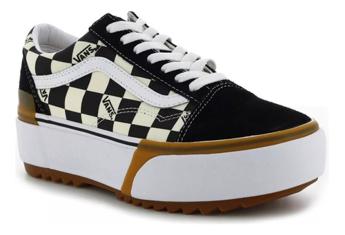 Tenis Dama Plataforma Vans U15vlv Textil Negro/blanco 22/27 