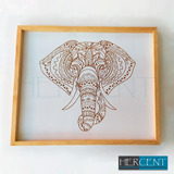 Cuadro Decorativo En Relieve Mdf Elefante Mandala