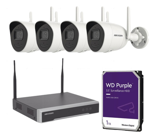 Kit Wifi 4 Camaras 4 Megapixeles Incluye Disco Duro Y Nvr