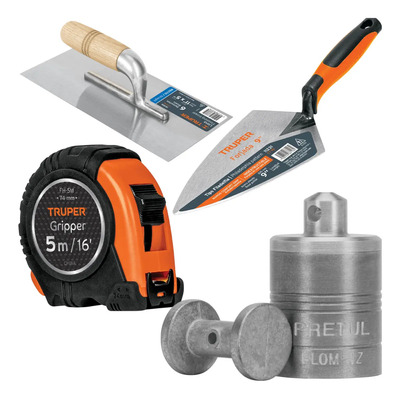 Kit Plomada Metálica+flexometro+llana+cuchara 22461 | Envío gratis