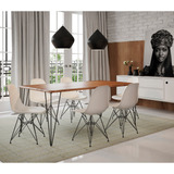 Conjunto Mesa Jantar 135x75 Com 6 Cadeiras Eiffel