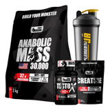 Hipercalórico Anabolic Mass + Creatina + Testo X + Coq