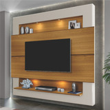 Painel Para Tv De Ate 75 Polegadas - Carvalho/off White Cor Marrom-claro