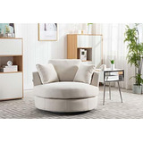 Pannow Modern Akili Swivel Barrel Chair, Swivel Accent Sofa 