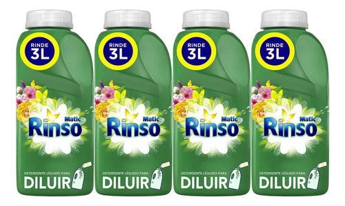 Rinso Detergente Líquido Para Diluir 500ml Pack 4 Unidades