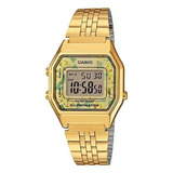 Reloj Casio La680 Flores Mujer Dorado Retro Full