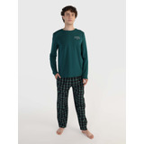 Conjunto De Pijama Verde Estampado De Hombre Tommy Hilfiger