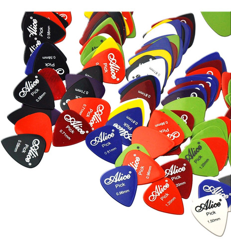 Paquete 100 Pz Plumillas Alice Para Guitarra Puas Nylon Abs