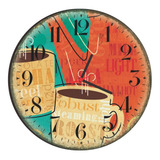 Relógio De Parede Estilo Rústico Vintage Café Cozinha 02
