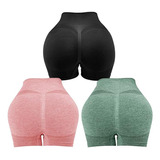 Pantalones Cortos De Yoga Shorts Deportivo Mujer 3 Piezas