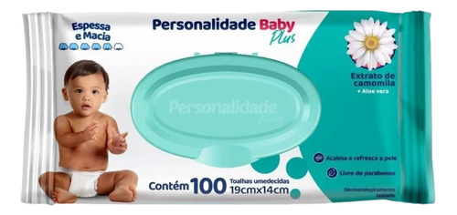 Toalhas Umedecidas Personalidade Baby Plus Com 100 Unidades