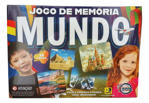 Jogo De Memória Conhecendo O Mundo 50 Peças - Toia 12201