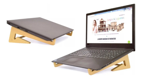 Soporte X2 Apoya Notebook Atril Madera Laptop Portatil Stand