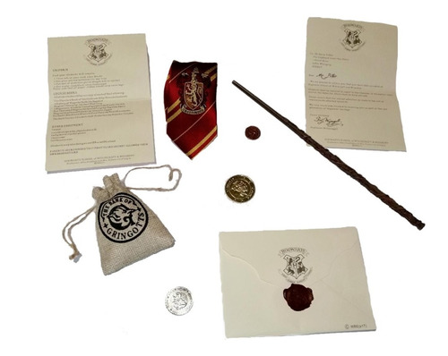Hermione Granger - Varita Con Caja + Carta + Monedas Corbata