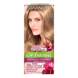 Kit Tintura, Oxidante Garnier  Cor Intensa Kit Coloración Permanente Hidratante Garnier Cor Intensa Tono 8.1 Rubio Claro Ceniza 20vol. Para Cabello