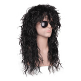 Men's Long Curly Rock Party Wig 2024