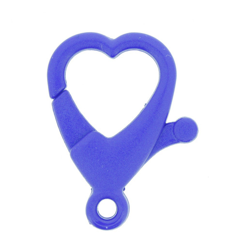 Mosquetão Plástico Coração - Azul - 01 Peça