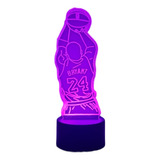 Luminária Led | Kobe Bryant Lakers| Abajur Pilha 1 Cor